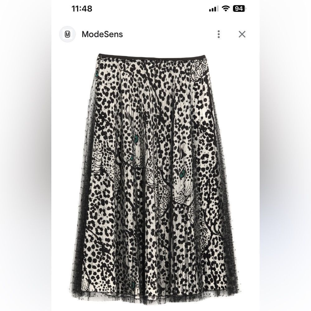 RED Valentino Black and White Leopard Pattern skirt